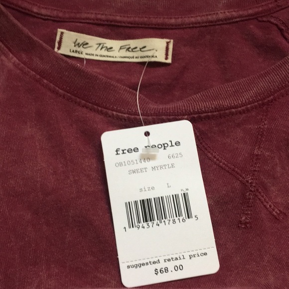 Free people red crew neck oversized sweater new with tag - Picture 3 of 8